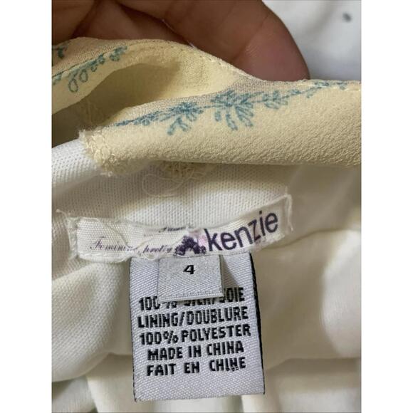 Kenzie 2 Piece Top & Skirt Set Y2K Boho 100% Silk Sz 4 Lined Side Zip - Picture 15 of 16